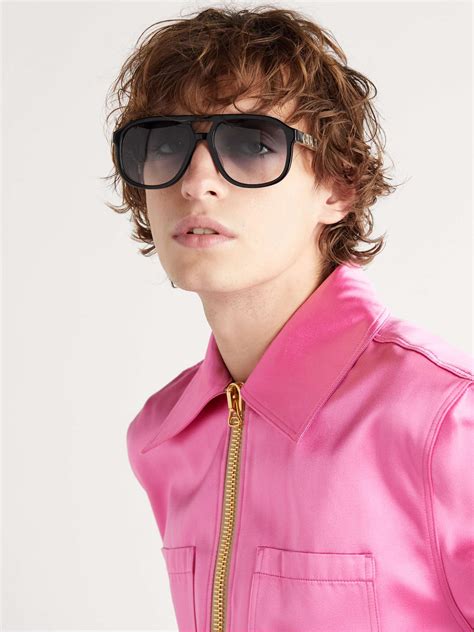 occhiali aviator gucci|Gucci eyewear aviator frame sunglasses.